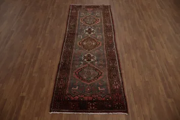 Authentic Hamedan Persian Runner Rug 3x9 with Unique Tribal Motif