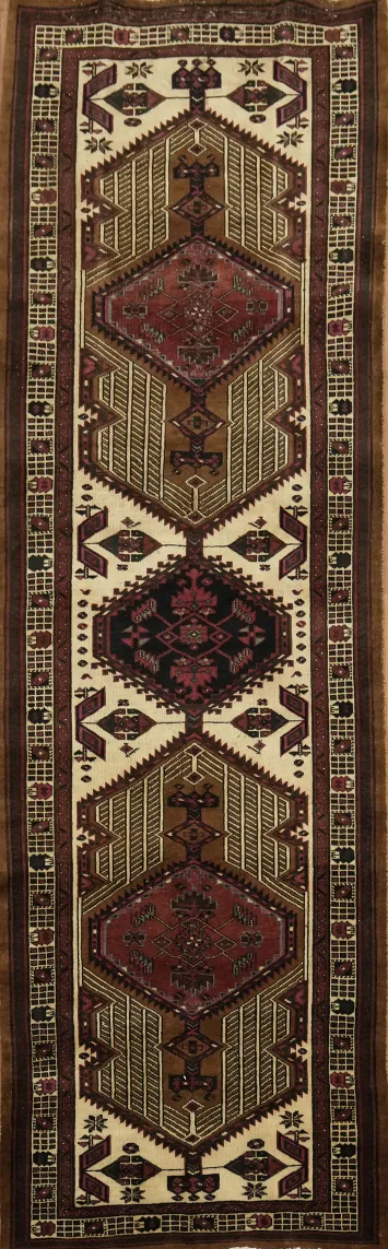 Vintage Tribal Persian Runner Rug with Ethnic Design 3x11