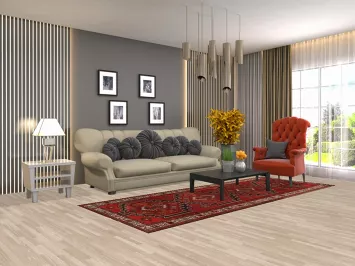 Geometric Red Ardebil Persian Runner Rug 4x10