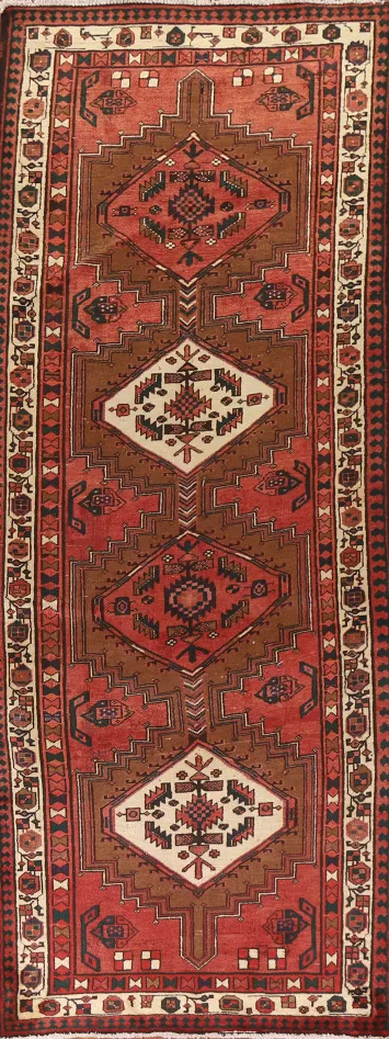 Handmade Wool Ardebil Persian Runner Rug 4x11