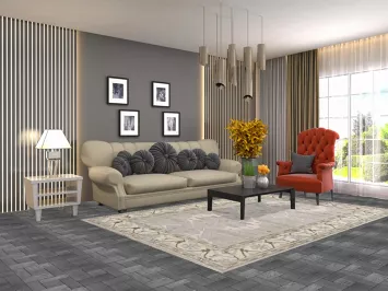 All-Over Oushak Indian Living Room Rug 6x9