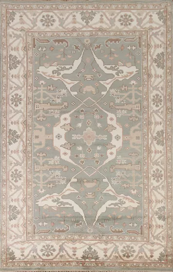 Sage Green Oushak Oriental Area Rug 6x9