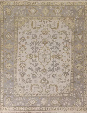 Ivory Wool Oushak Oriental Area Rug 8x10