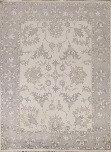 Floral Ivory Oushak Oriental Area Rug 8x10