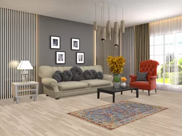 Blue Floral Heriz Serapi Oriental Rug 3x5