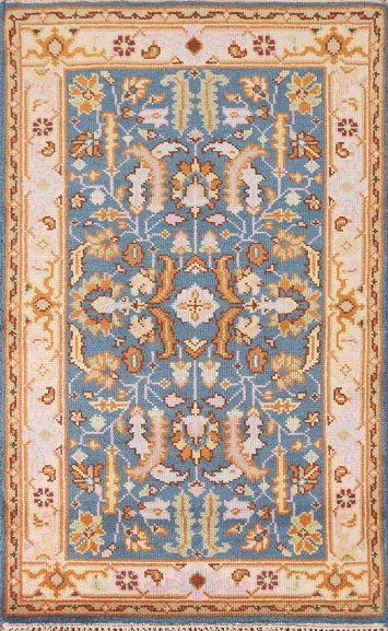 Blue Heriz Serapi Indian Wool Rug 3x5