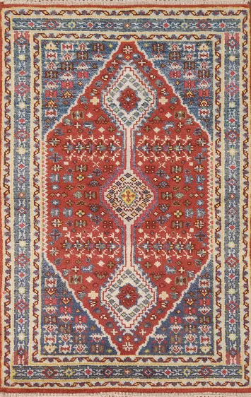 Geometric Heriz Serapi Indian Wool Rug 3x5