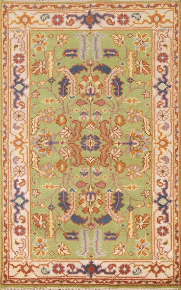 Light Green Heriz Serapi Indian Accent Rug 3x5