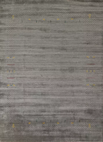 Gray & Green Gabbeh Living Room Area Rug 8x10