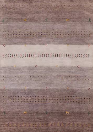 Striped Gabbeh Handmade Indian Rug 5x7