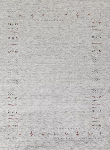 Animals Wool Gabbeh Oriental Area Rug 8x10