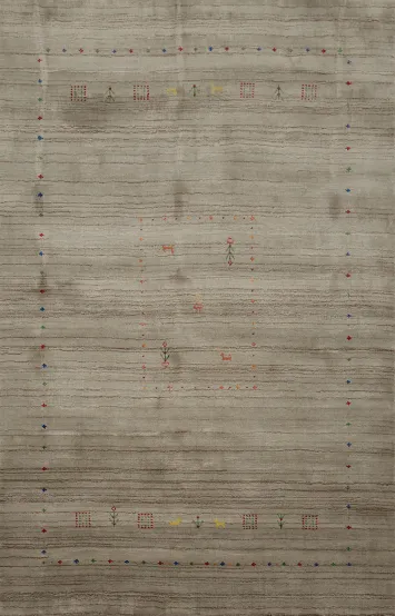 Versatile Gabbeh Area Rug With a Blend of Subtle Design Elements 6x8