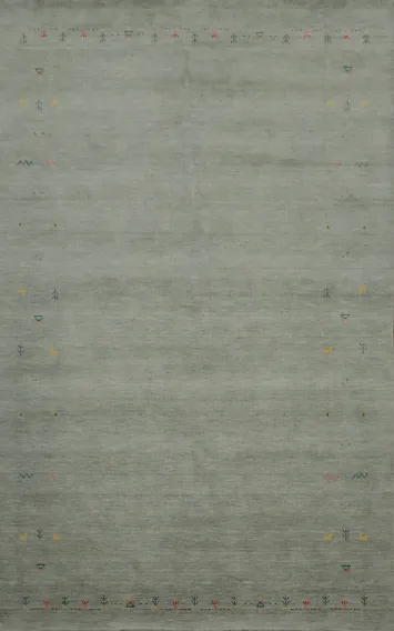 Soft Gabbeh Area Rug 7x10 Enhanced by Discreet Color Highlights