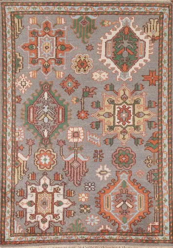 Geometric Heriz Serapi Wool Oriental Rug 4x6