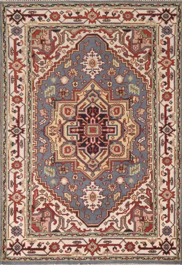 Gray Heriz Serapi Indian Wool Rug 4x6