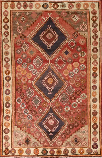 Geometric Bakhtiari Persian Area Rug 5x8