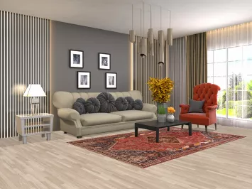 Vintage Wool Shiraz Persian Area Rug 5x8