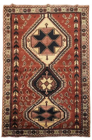 Tribal Vintage Bakhtiari Persian Area Rug 5x8