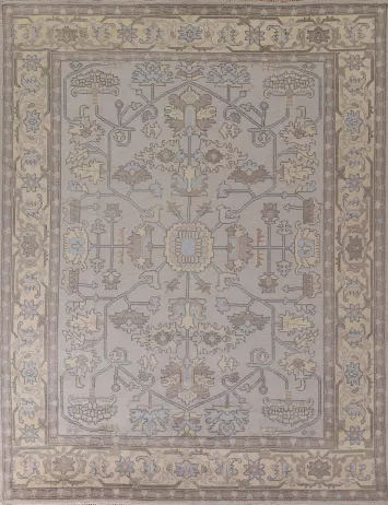All-Over Gray Oushak Oriental Area Rug 8x10