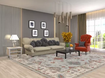 All-Over Floral Oushak Oriental Area Rug 9x12