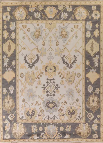 Floral Wool Oushak Indian Area Rug 9x12