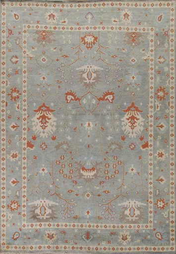 Gray Oushak Living Room Area Rug 9x12
