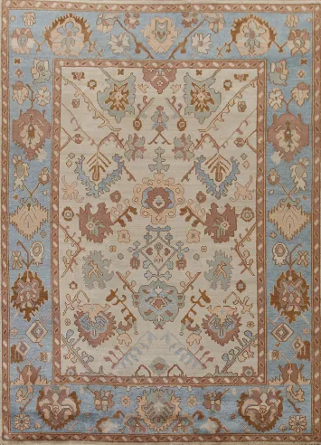 All-Over Floral Oushak Indian Area Rug 9x12