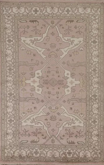 Light Pink Oushak Indian Area Rug 5x8