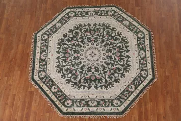 Green Heriz Serapi Octagon Indian Rug 6x6
