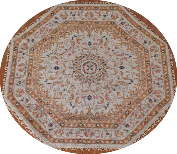 Octagon Heriz Serapi Oriental Rug 6x6