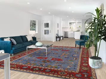 Blue Heriz Serapi Living Room Area Rug 9x12