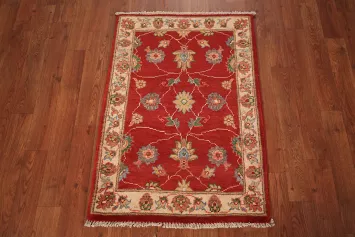 Red Floral Wool Kazak Oriental Accent Rug 2x3