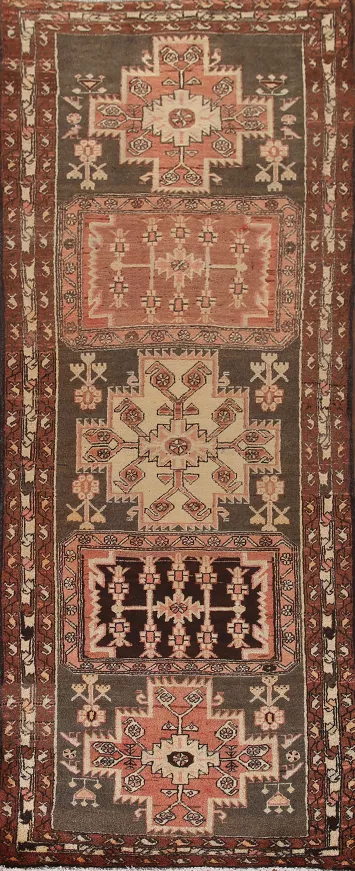 Tribal Wool Ardebil Persian Runner Rug 4x10