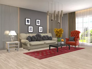 Red Geometric Turkoman Persian Runner Rug 3x9