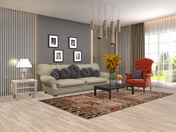 Antique Distressed Bakhtiari Persian Area Rug 5x9