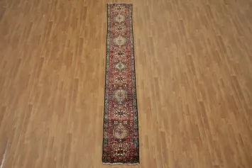 Geometric Heriz Persian Runner Rug 2x12