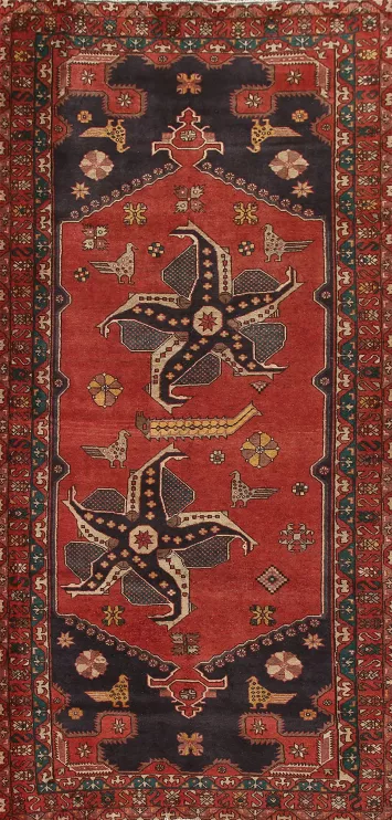 Animal Pictorial Ardebil Persian Runner Rug 4x10