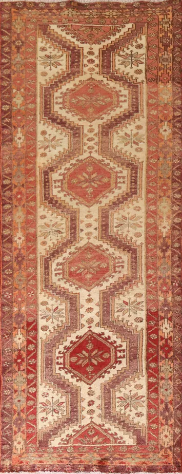 Handmade Wool Ardebil Persian Runner Rug 3x10