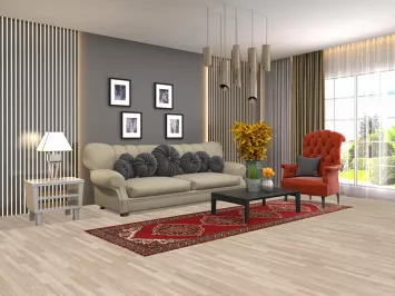 Red Geometric Tabriz Persian Runner Rug 3x10