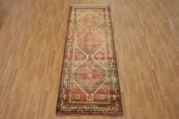 Tribal Wool Ardebil Persian Runner Rug 4x11