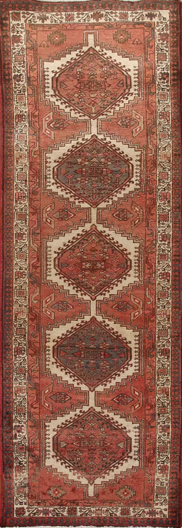 Handmade Wool Ardebil Persian Runner Rug 4x11