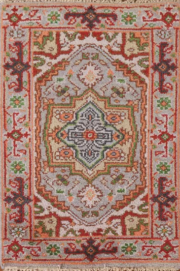 Gray Wool Heriz Serapi Indian Rug 2x3