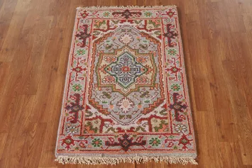 Gray Wool Heriz Serapi Indian Rug 2x3