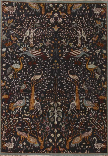 Animal Pictorial Tabriz Indian Area Rug 8x10