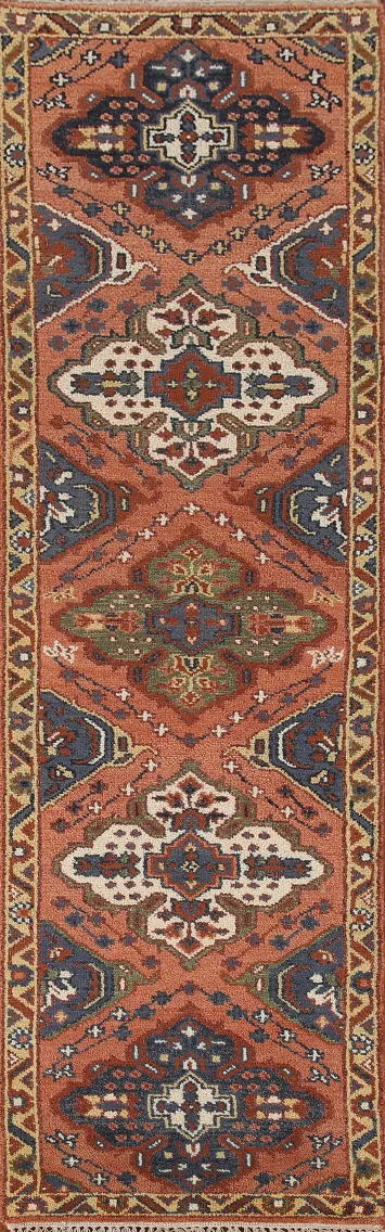 Geometric Kazak Indian Runner Rug 3x10