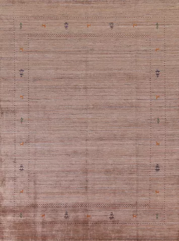 Brown Orange Gabbeh Oriental Area Rug 8x10