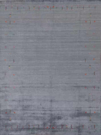 Blue & Gray Striped Gabbeh Oriental Area Rug 8x10