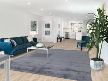 Blue & Gray Striped Gabbeh Oriental Area Rug 8x10