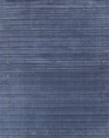 Striped Blue Gabbeh Indian Area Rug 8x10
