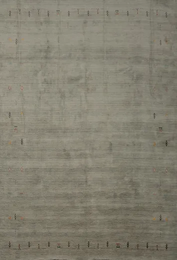 Minimalist Gabbeh Area Rug 8x10 with Subtle Border Accents